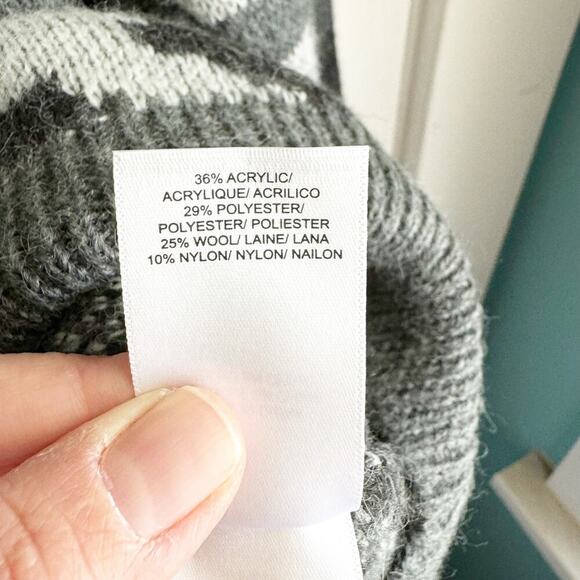 Lucky Brand Gray Camo Wool Blend Crewneck Sweater NWT Cozy Comfy Size 1X New - Picture 8 of 11